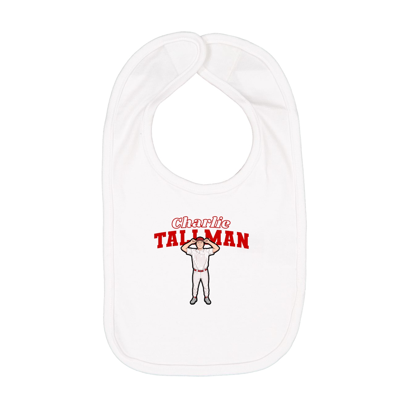 Infant Bib — Name Arch in White