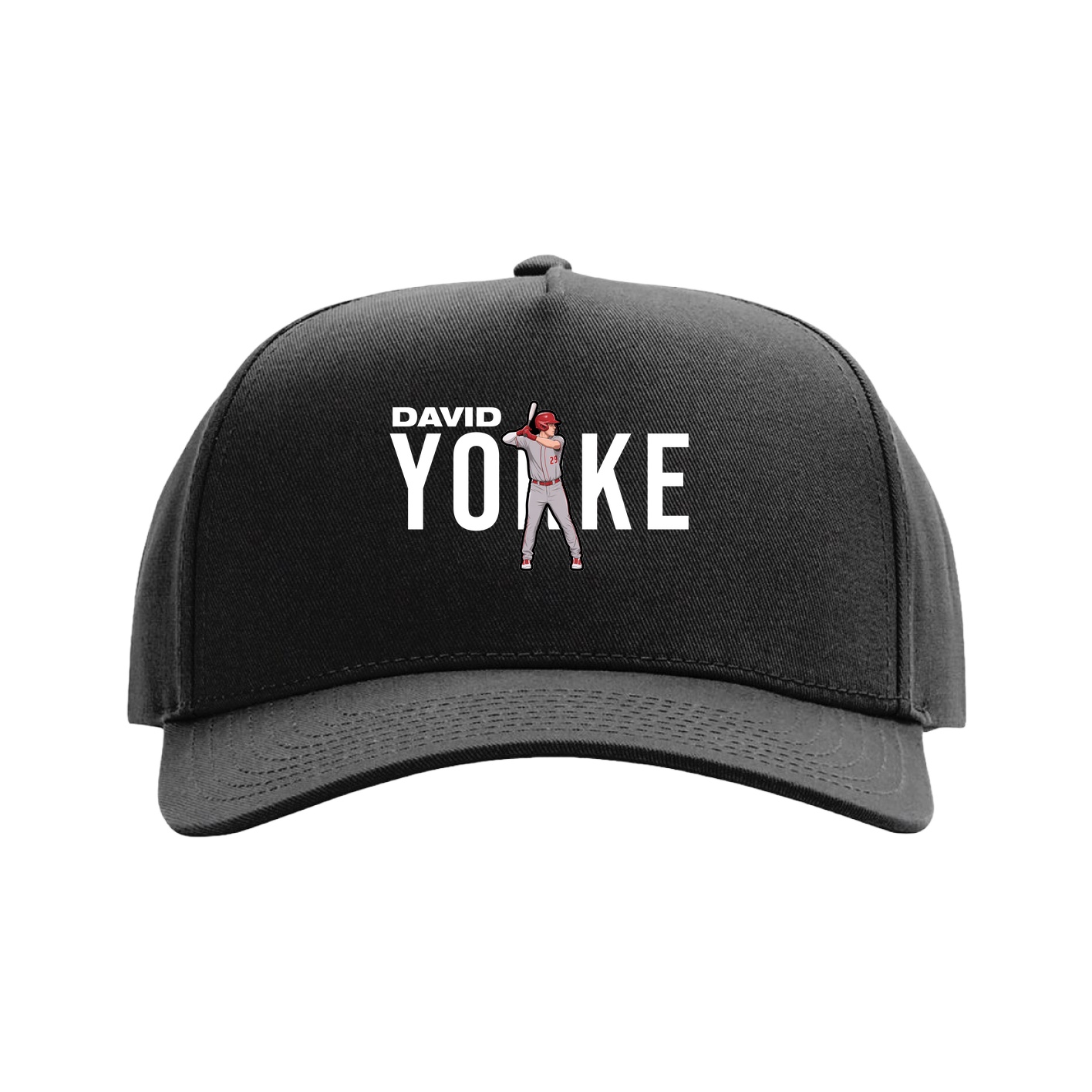 Full Fabric Five-Panel Champ Cap — Player Name in Black