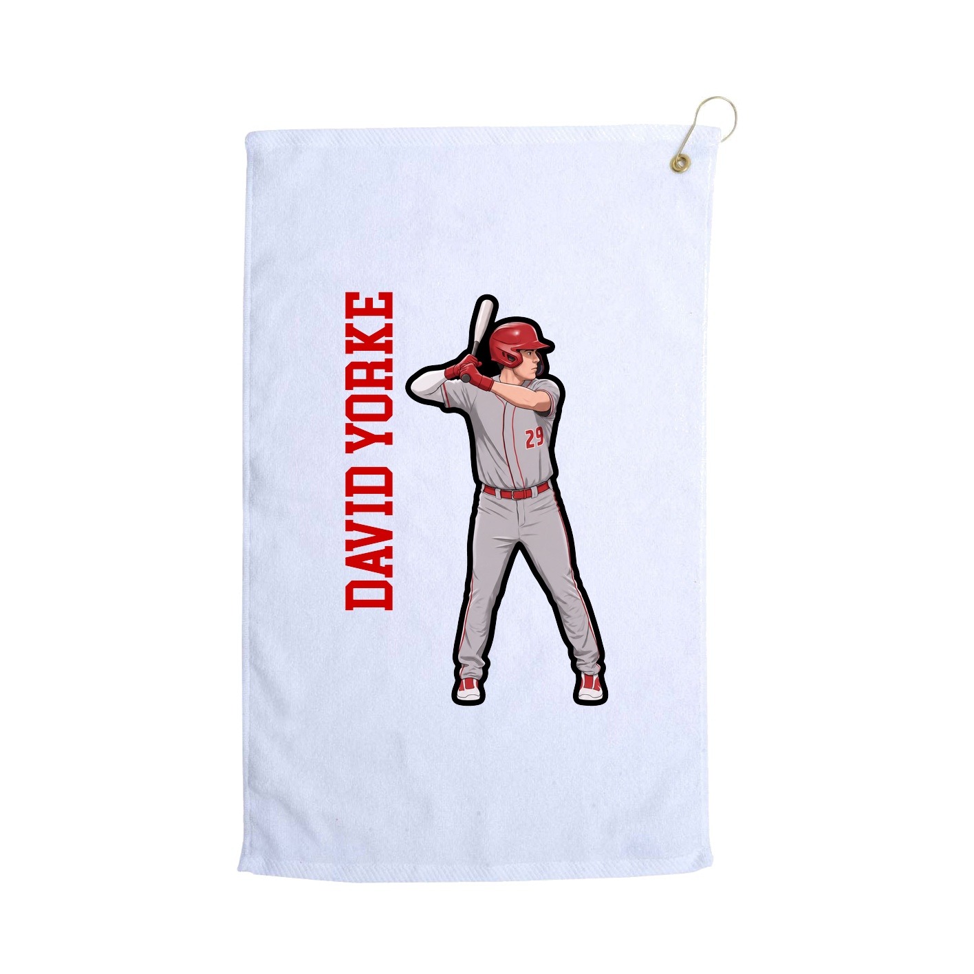 Golf Towel — Name Vertical in White
