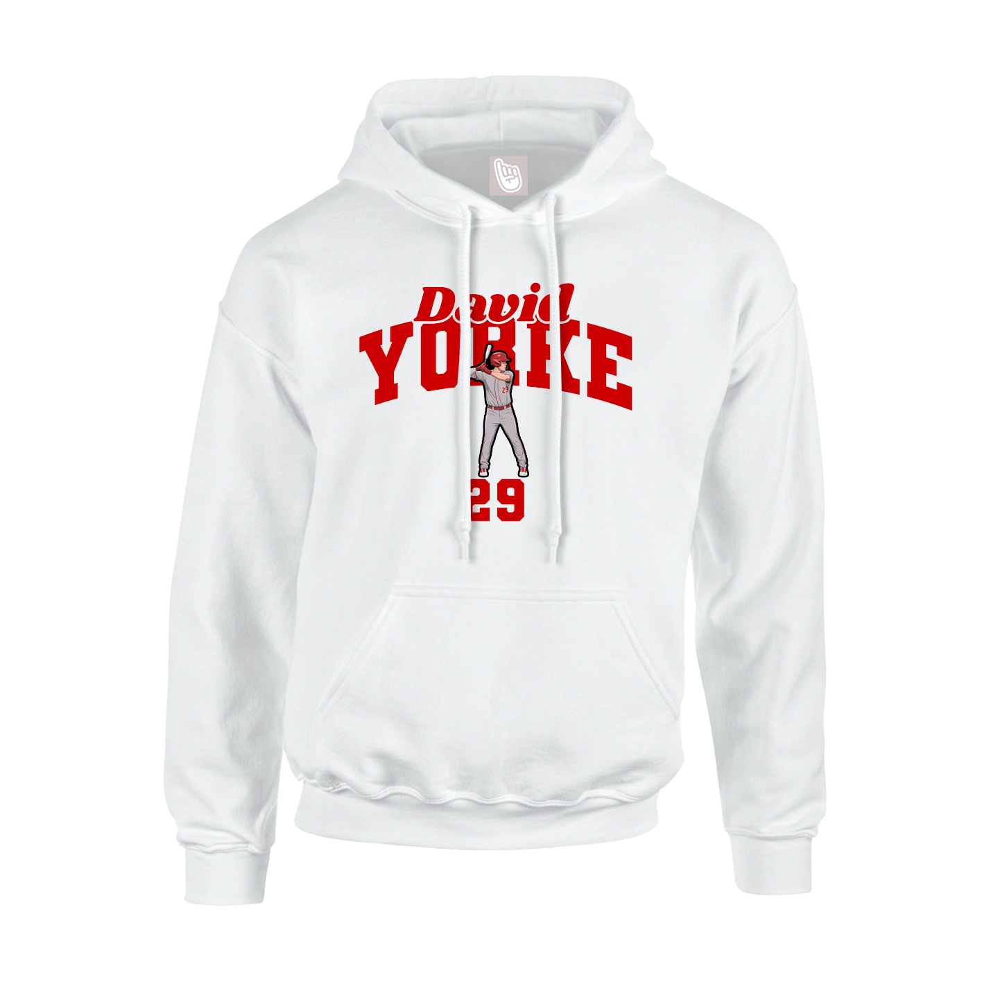 Youth Hoodie — Signature Arch in White