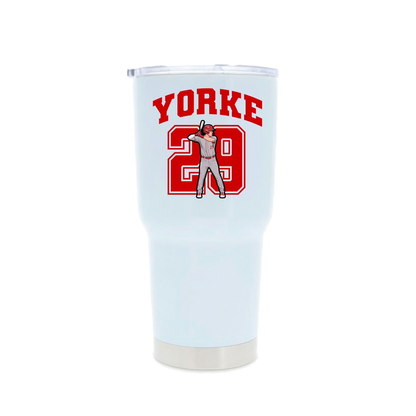 30oz Stainless Steel Tumbler — Number in White