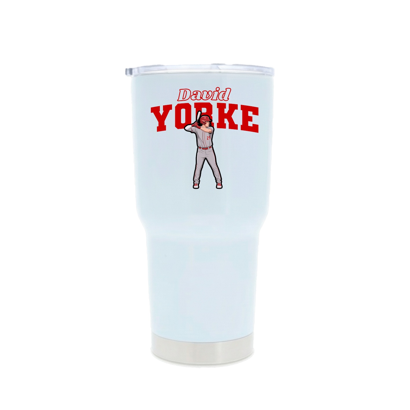 30oz Stainless Steel Tumbler — Name Arch in White