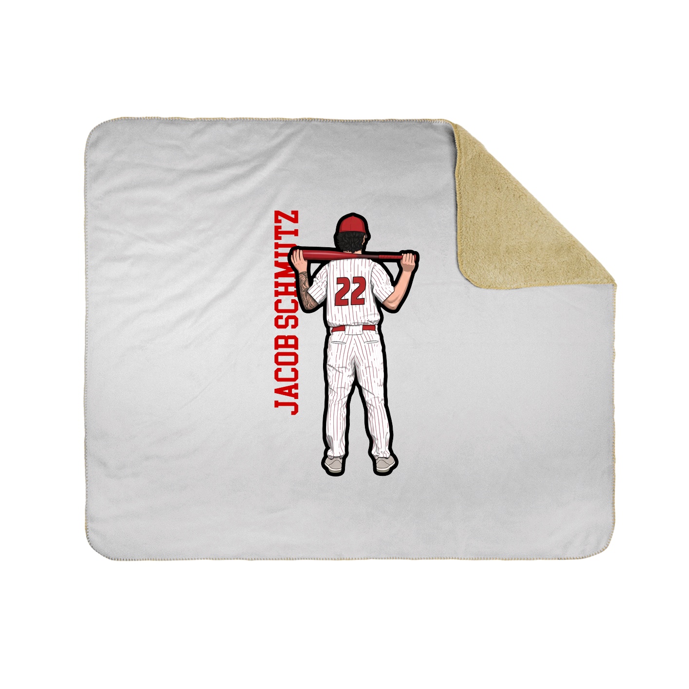 Throw Blanket — Name Vertical in White