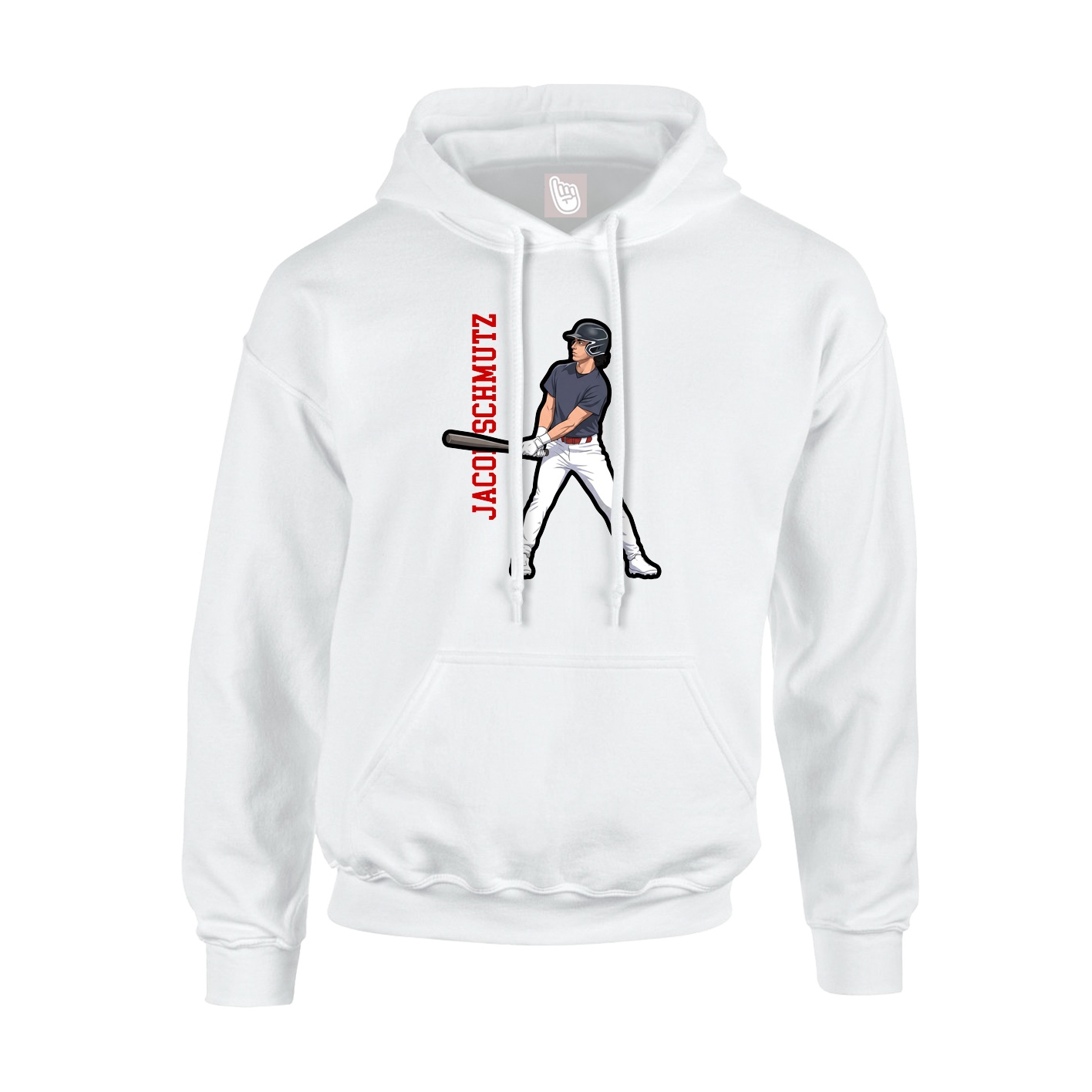 Hoodie — Name Vertical in White