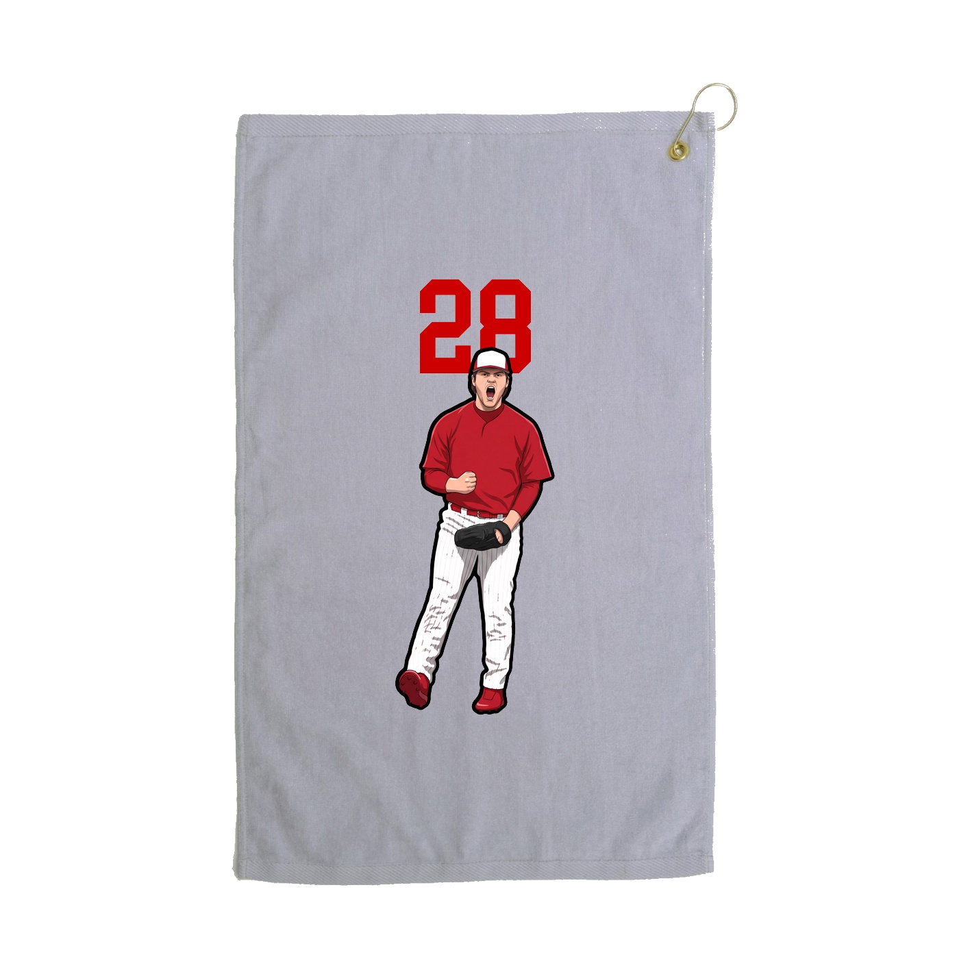 Golf Towel — Number Top in Grey