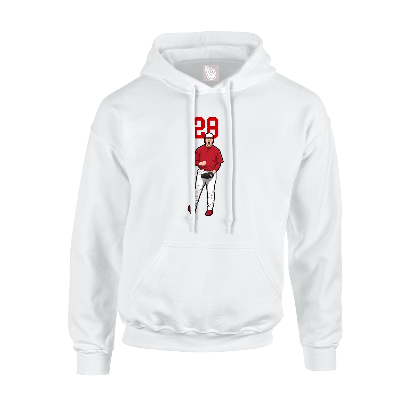 Youth Hoodie — Number Top in White