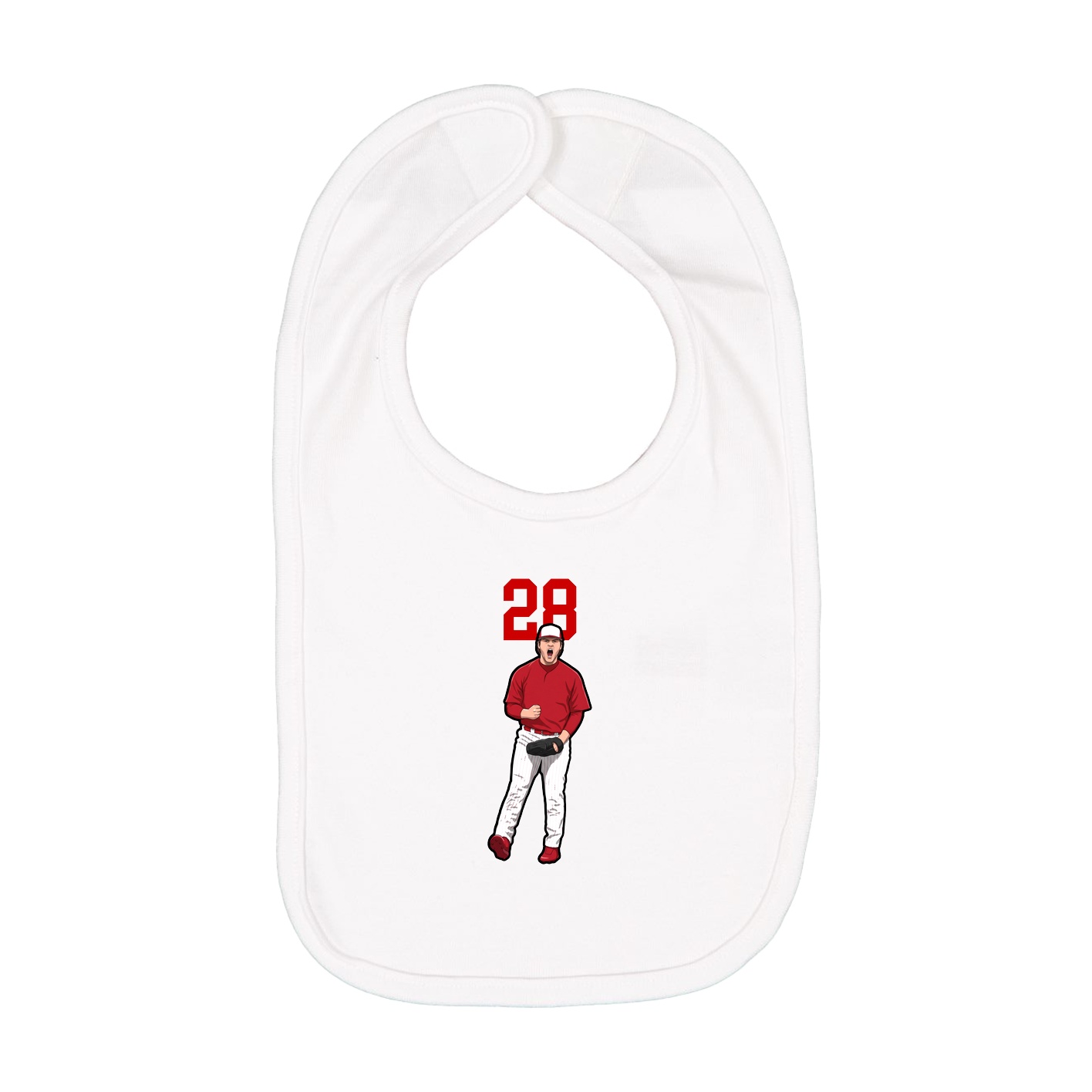Infant Bib — Number Top in White
