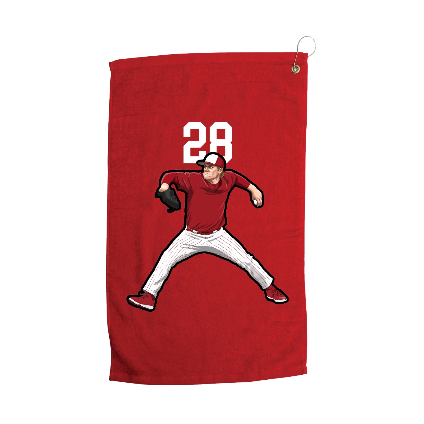 Golf Towel — Number Top in Red