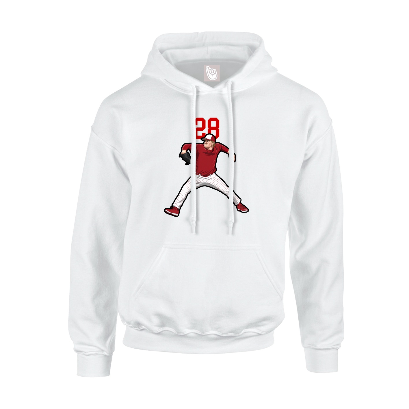 Youth Hoodie — Number Top in White