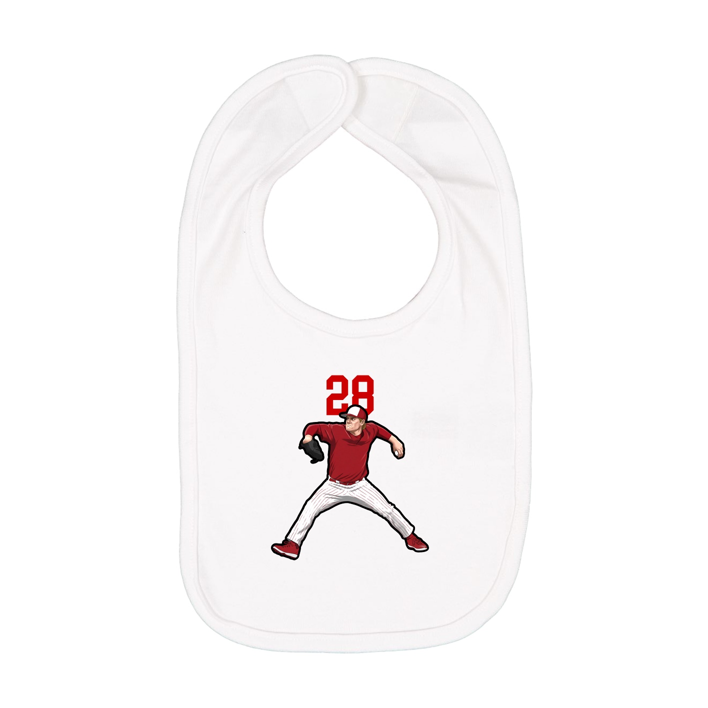 Infant Bib — Number Top in White