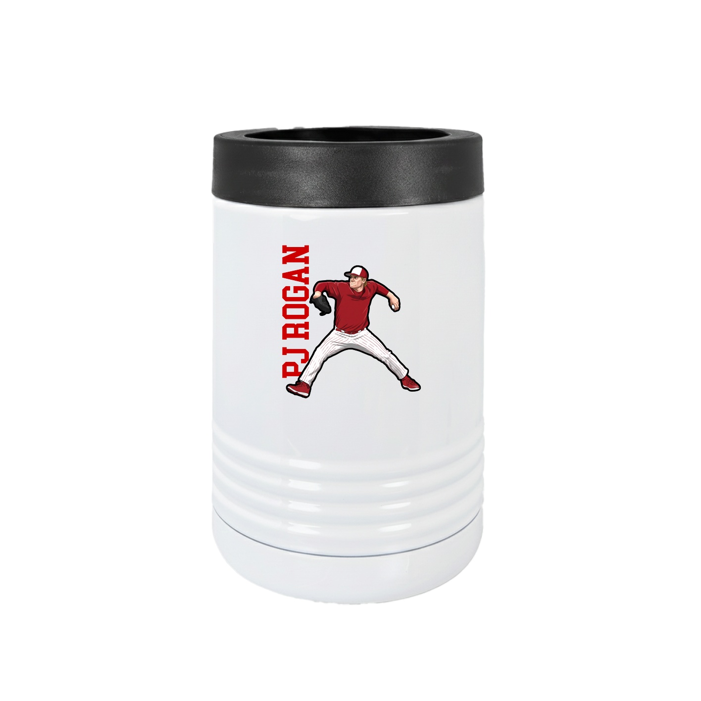 Beverage Holder — Name Vertical in White