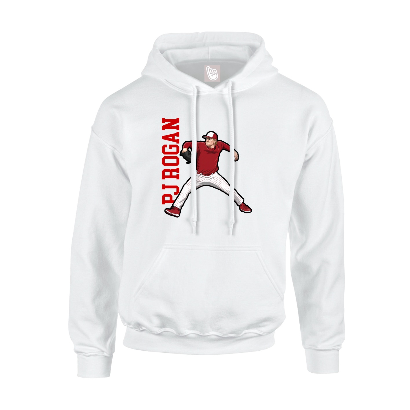 Hoodie — Name Vertical in White