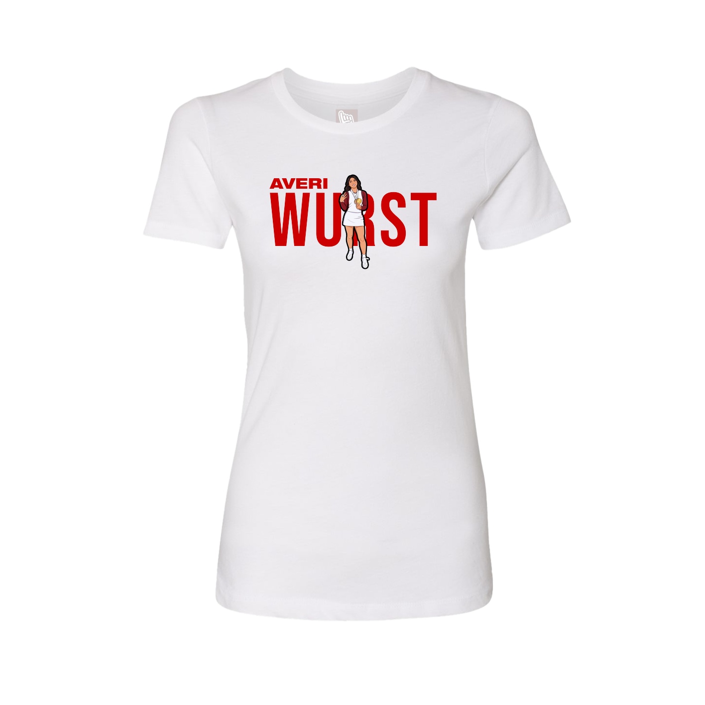 Fitted Women's Tee — Player Name in White