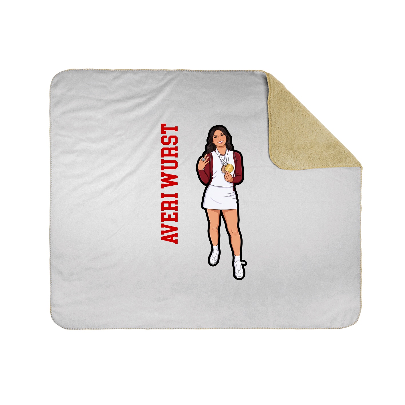 Throw Blanket — Name Vertical in White