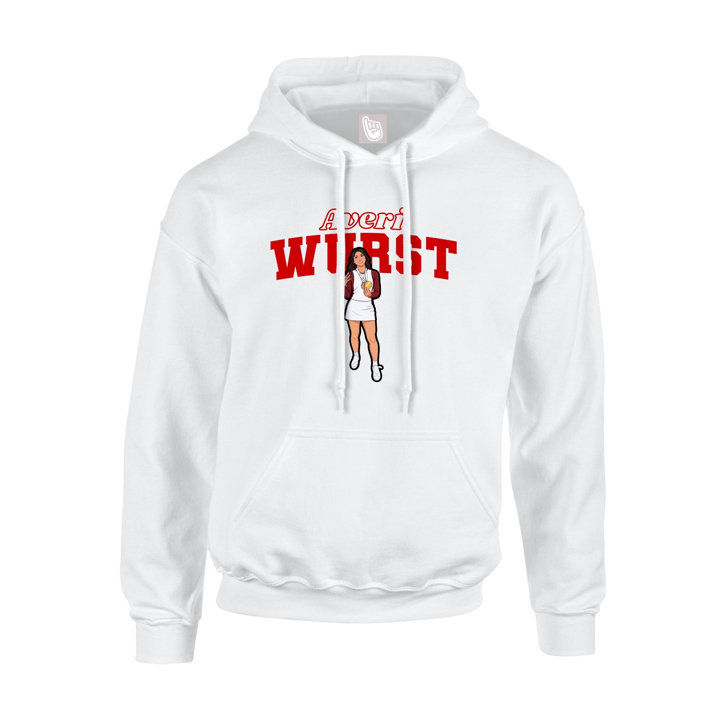 Youth Hoodie — Name Arch in White