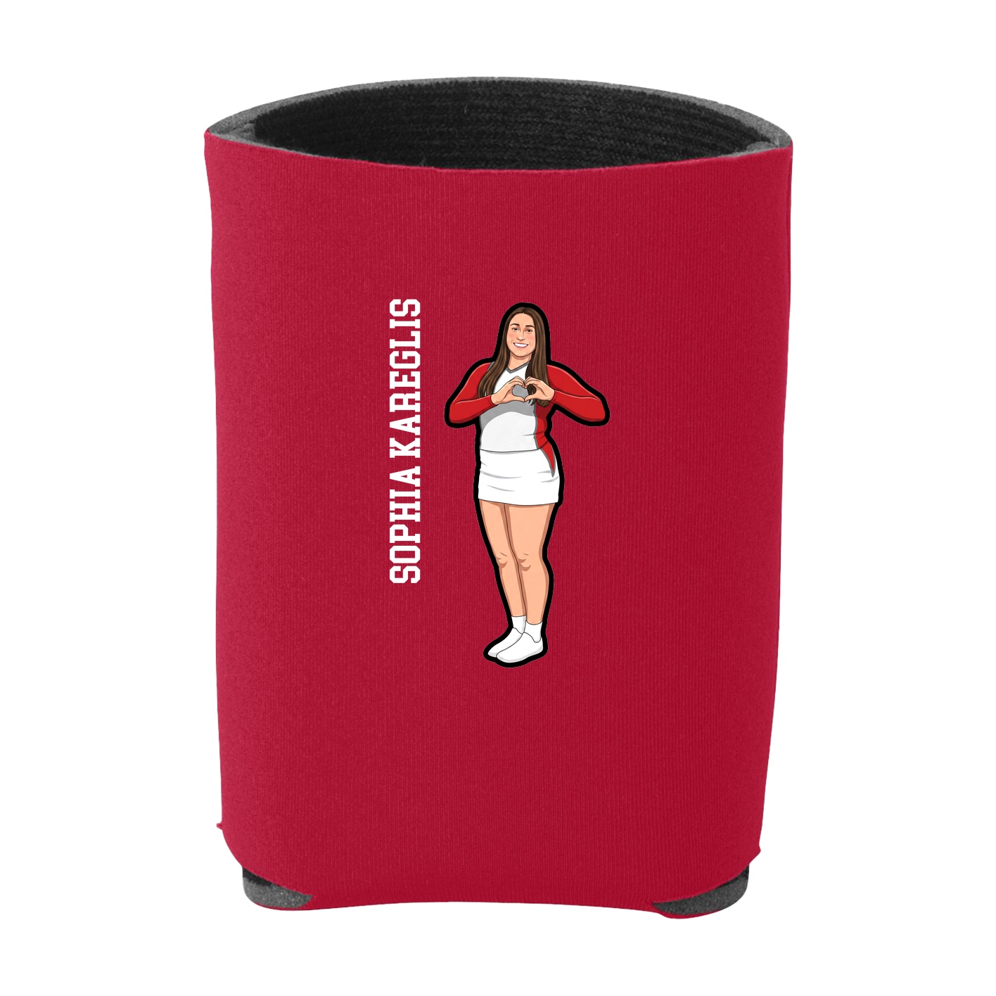 Can Holder — Name Vertical in Red
