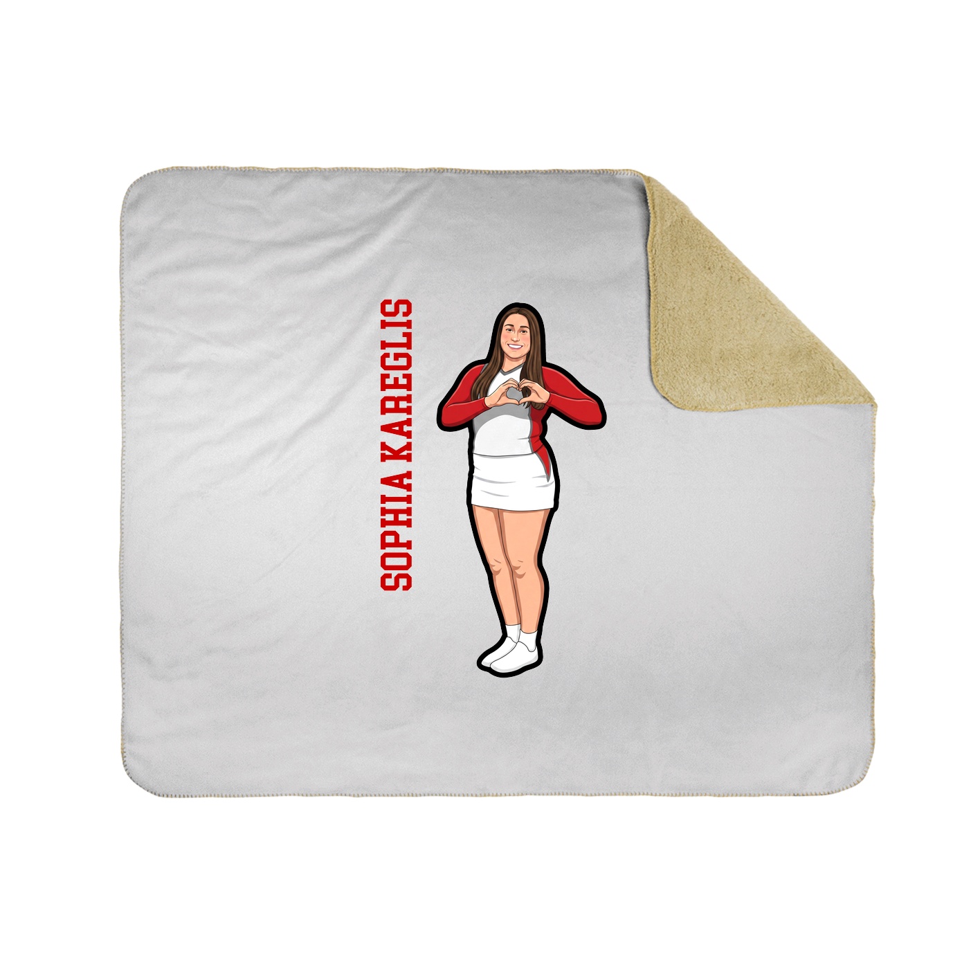 Throw Blanket — Name Vertical in White