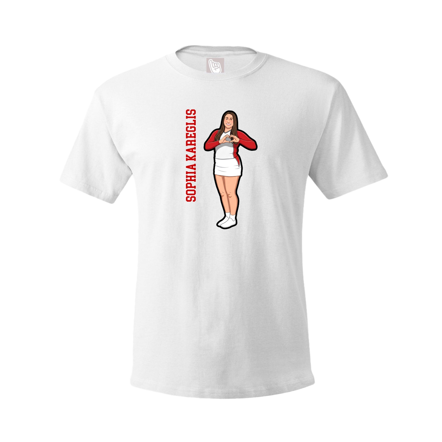 Tee — Name Vertical in White