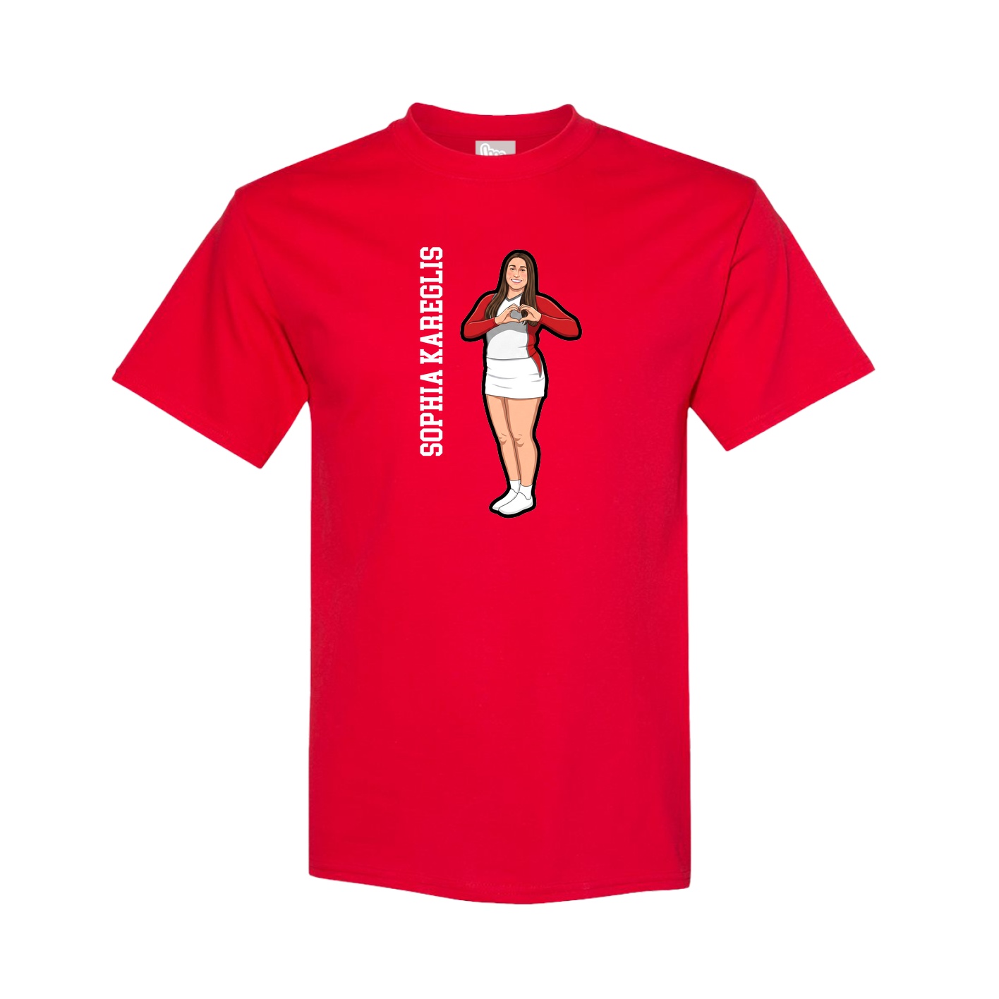 Youth Tee — Name Vertical in Red