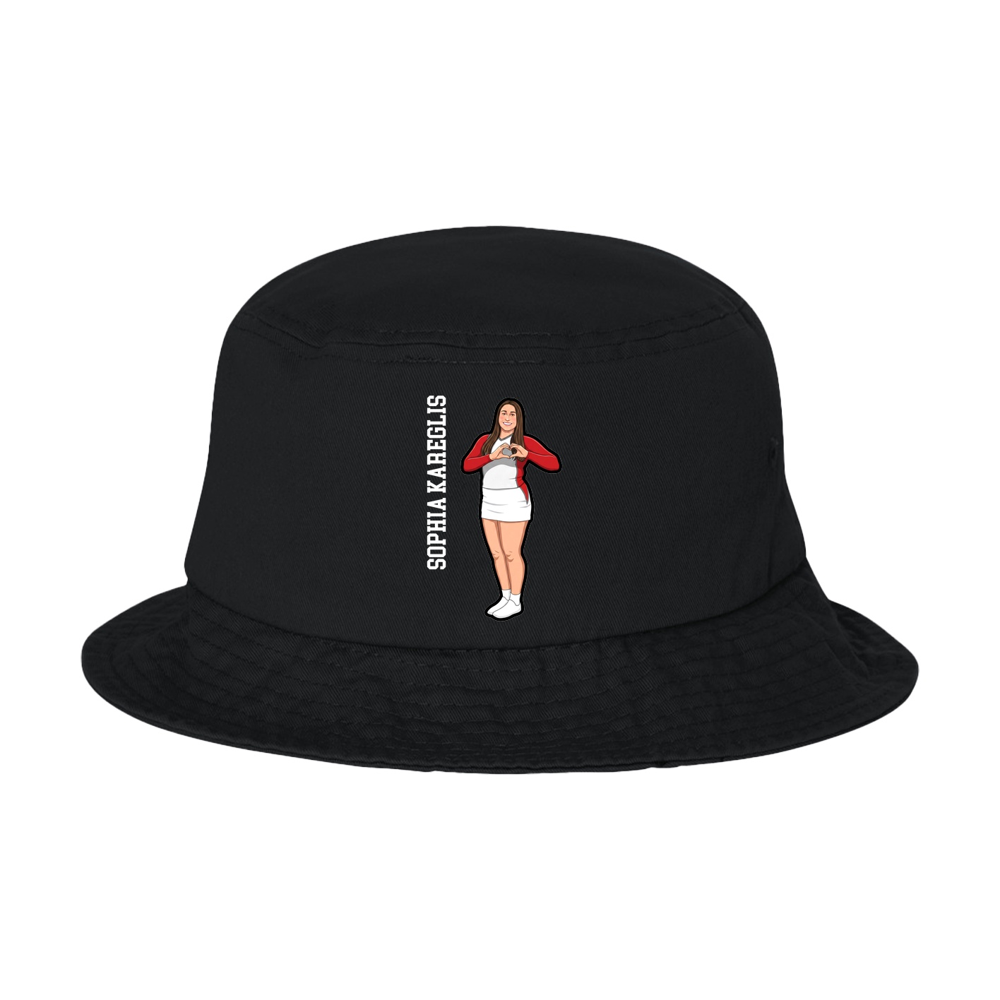 Bucket Cap — Name Vertical in Black