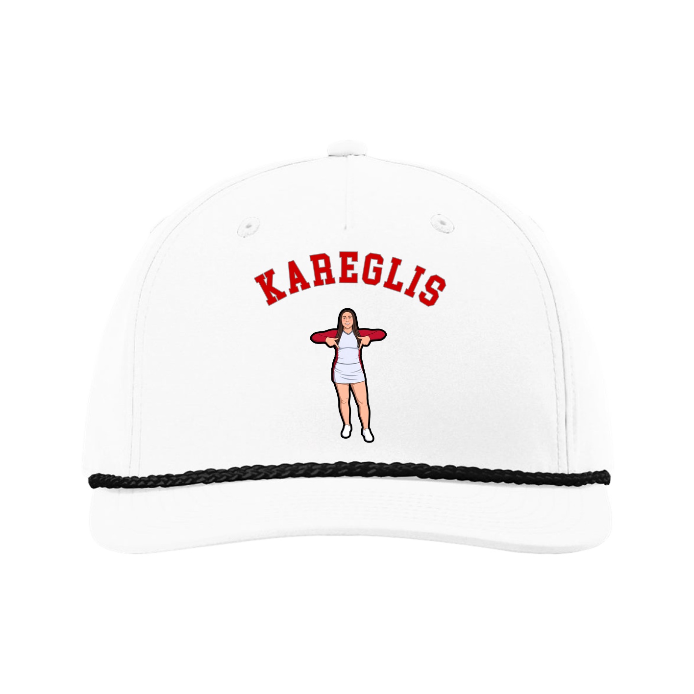 Five-Panel Classic Rope Cap — Shirsey Arch in White