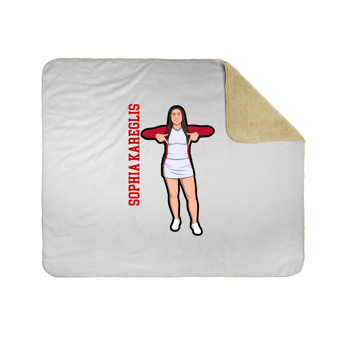 Throw Blanket — Name Vertical in White