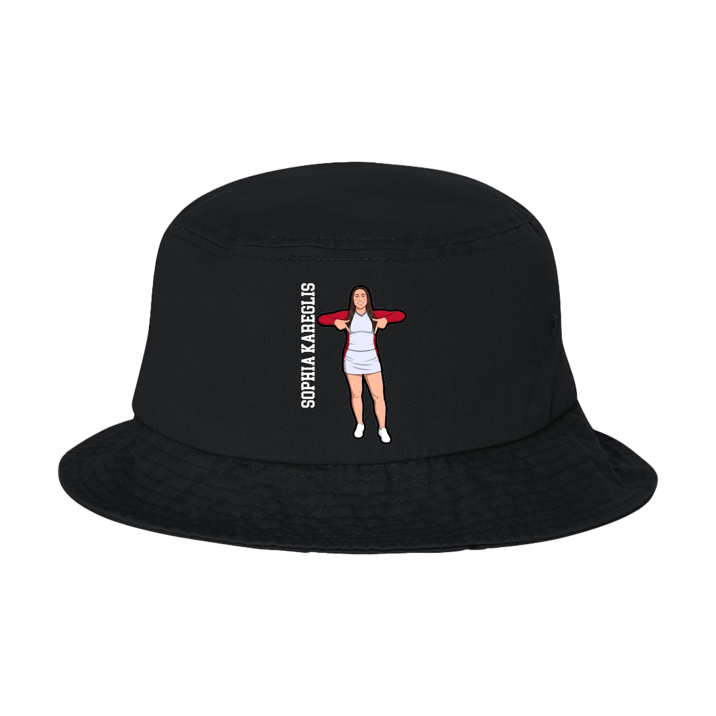Bucket Cap — Name Vertical in Black