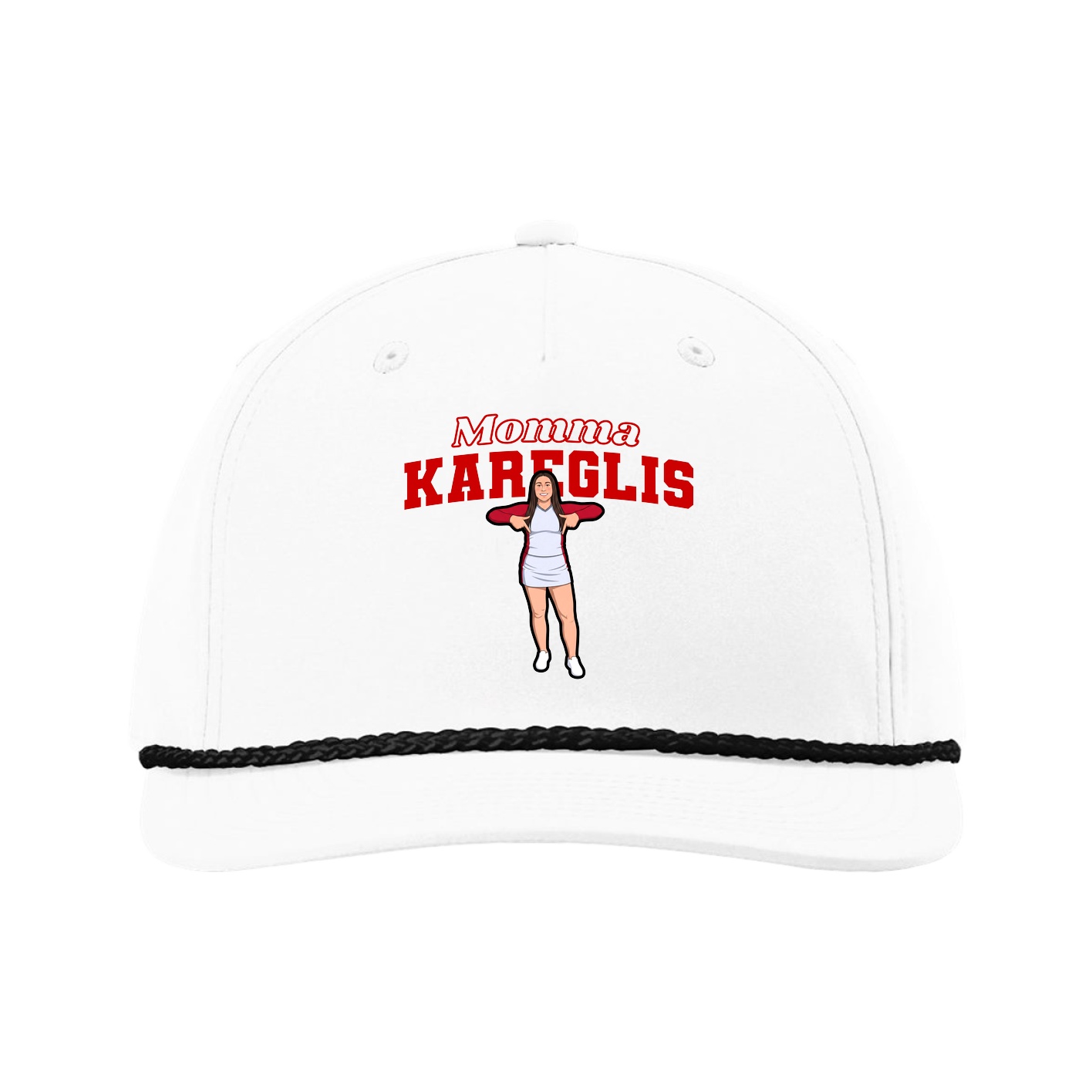 Five-Panel Classic Rope Cap — Mothers Day Block in White