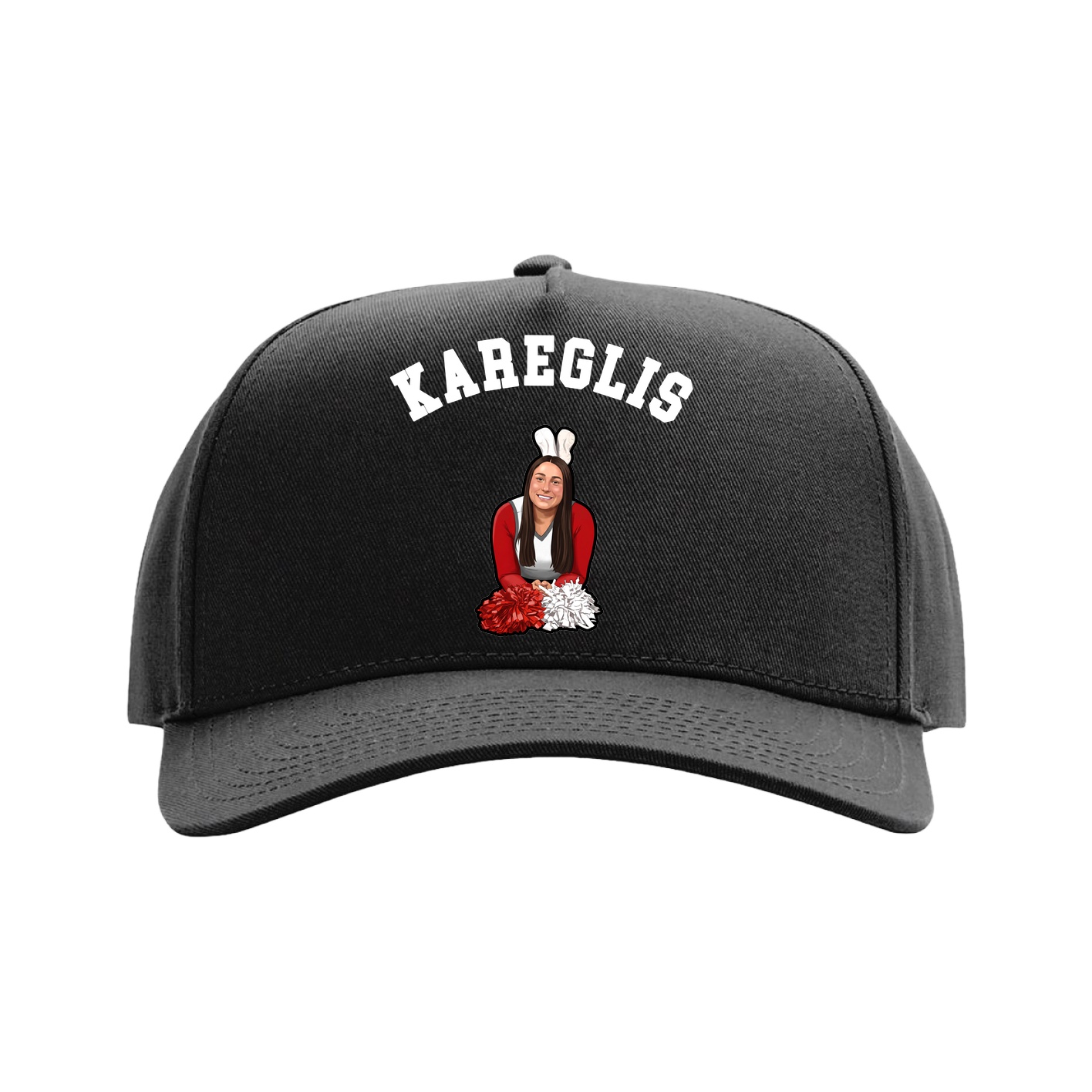 Full Fabric Five-Panel Champ Cap — Shirsey Arch in Black
