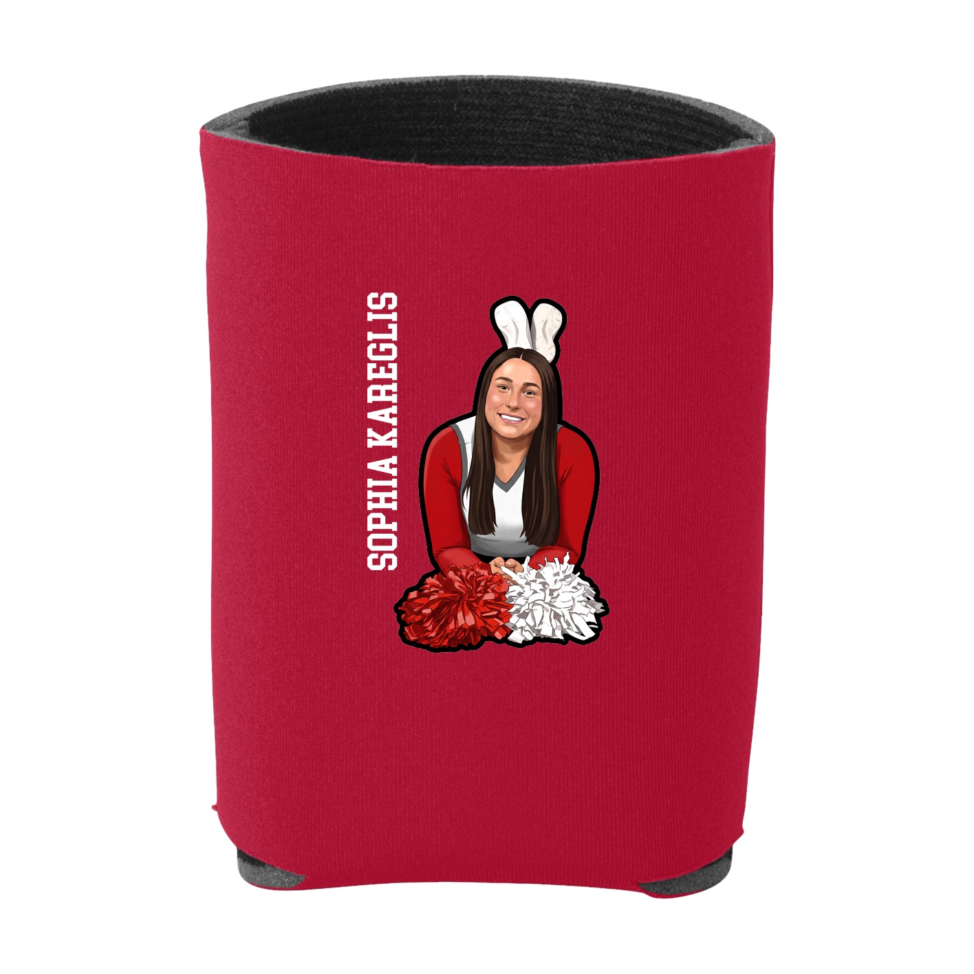 Can Holder — Name Vertical in Red