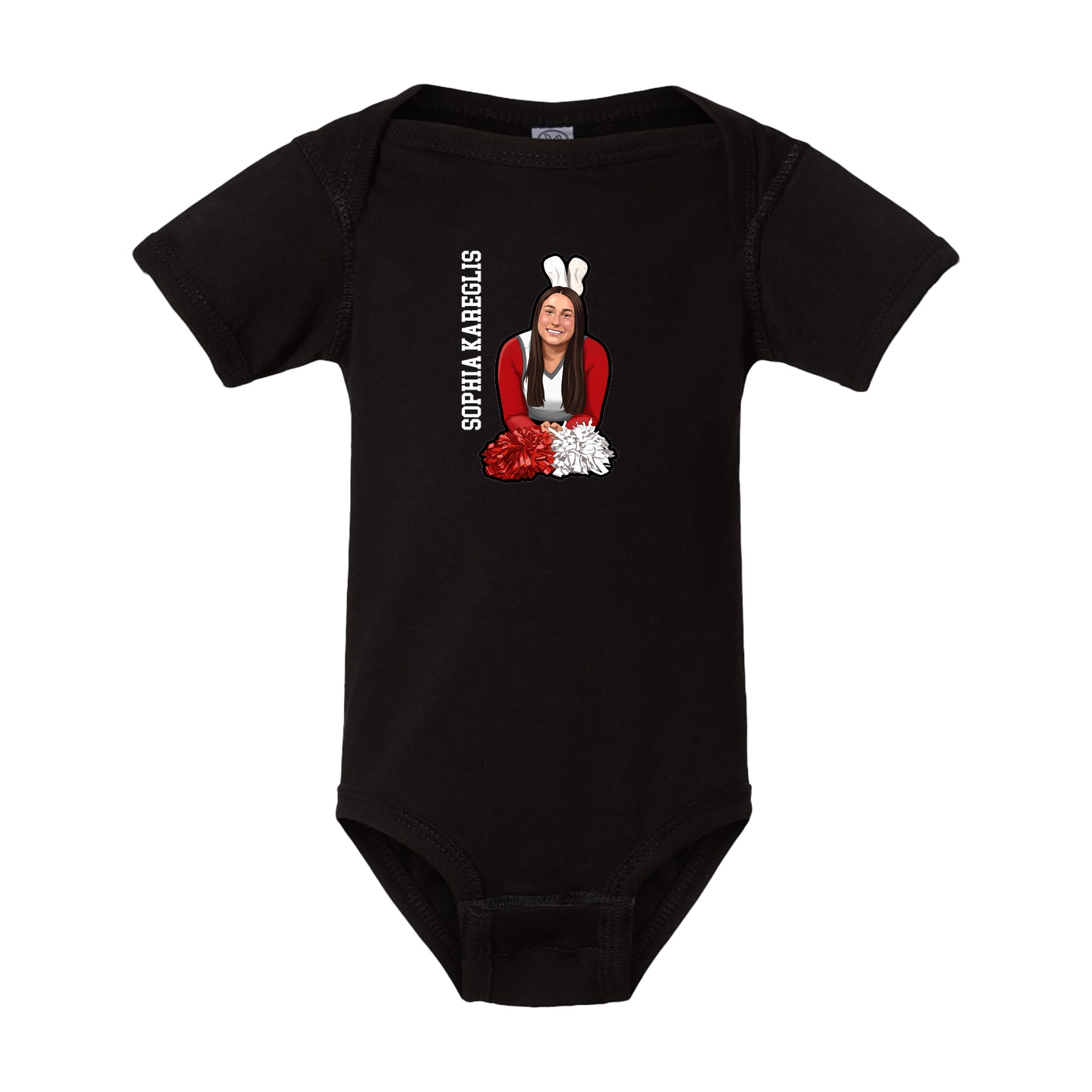 Baby Onesie — Name Vertical in Black