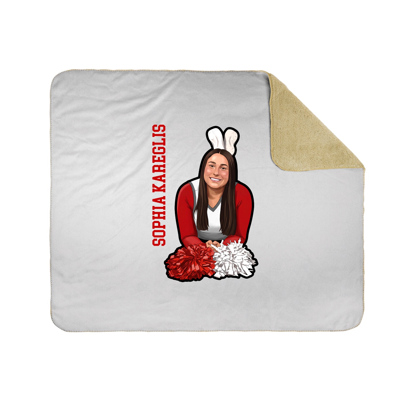 Throw Blanket — Name Vertical in White