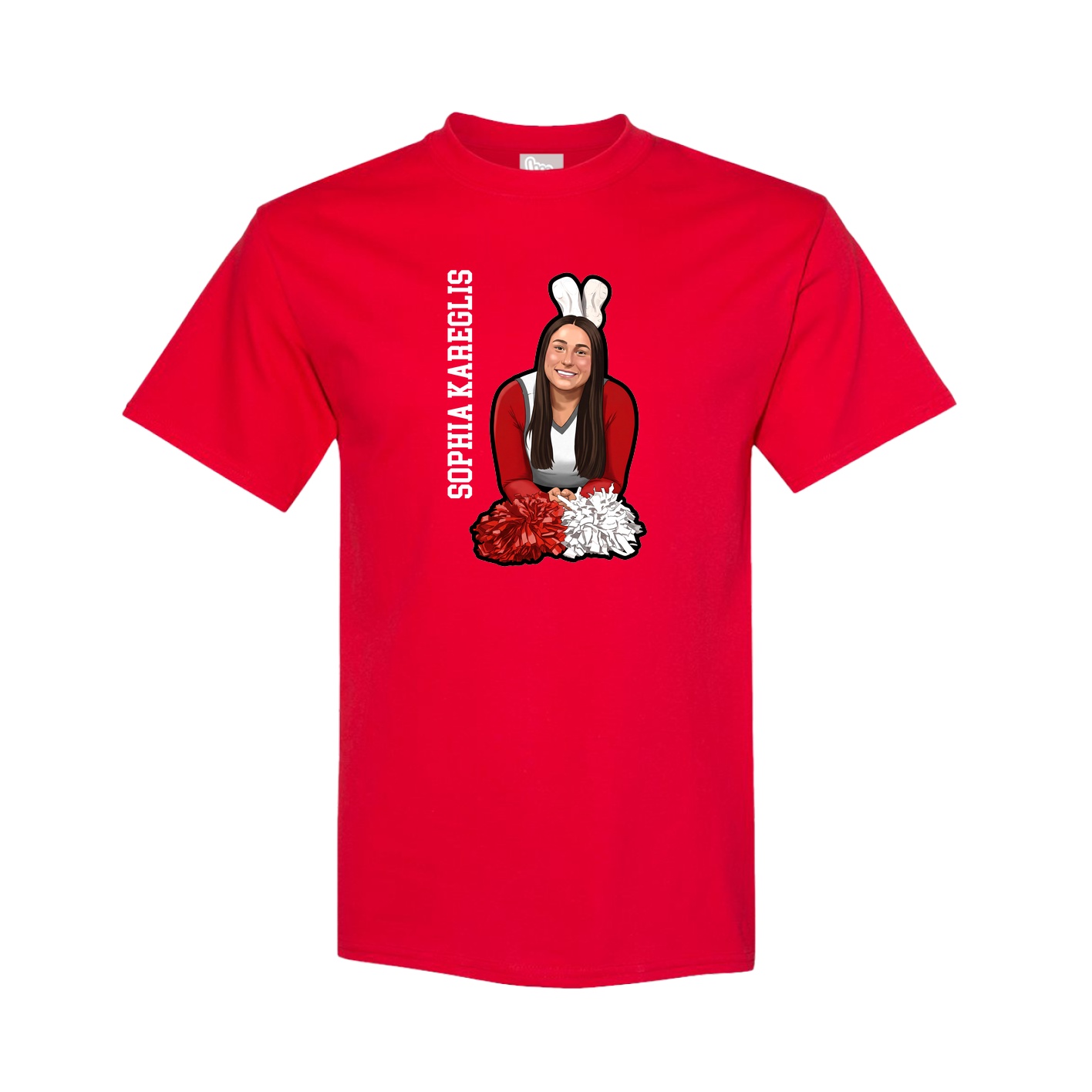 Youth Tee — Name Vertical in Red