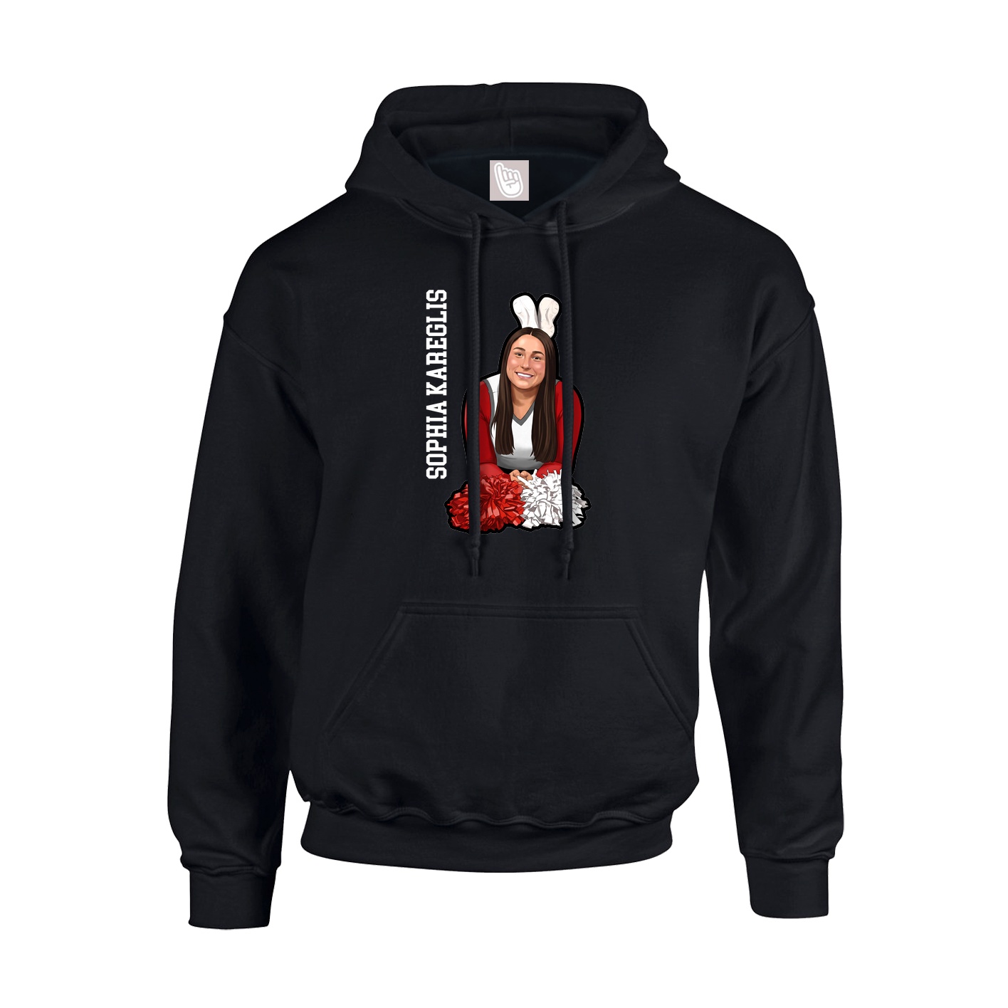 Youth Hoodie — Name Vertical in Black