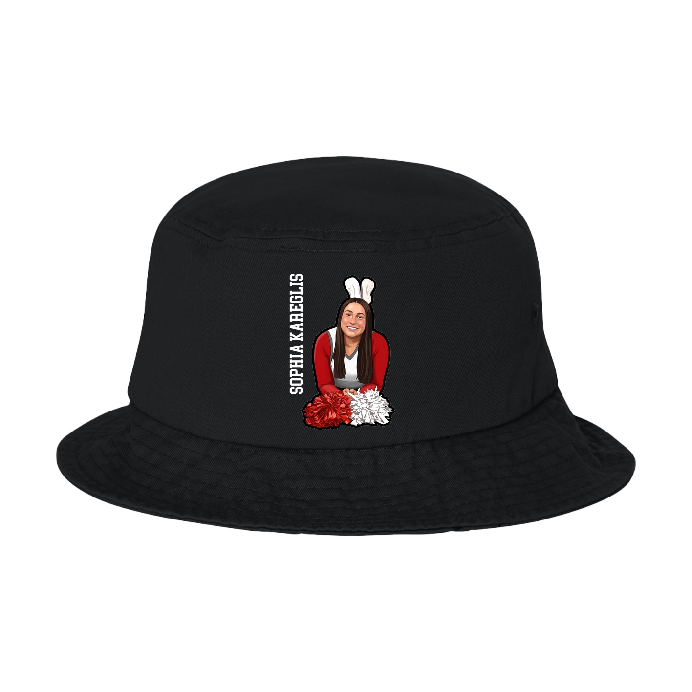 Bucket Cap — Name Vertical in Black