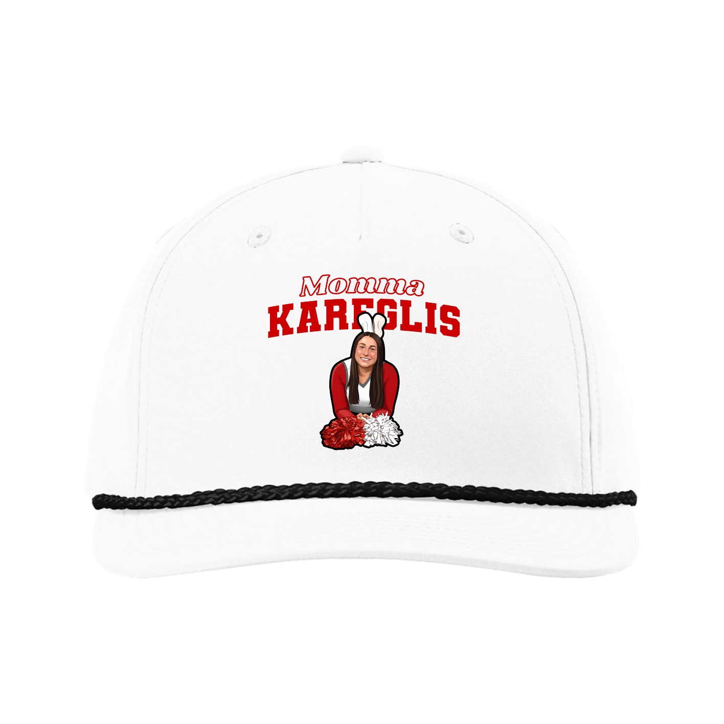 Five-Panel Classic Rope Cap — Mothers Day Block in White