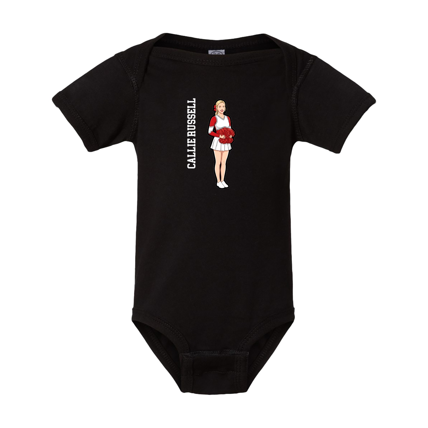 Baby Onesie — Name Vertical in Black