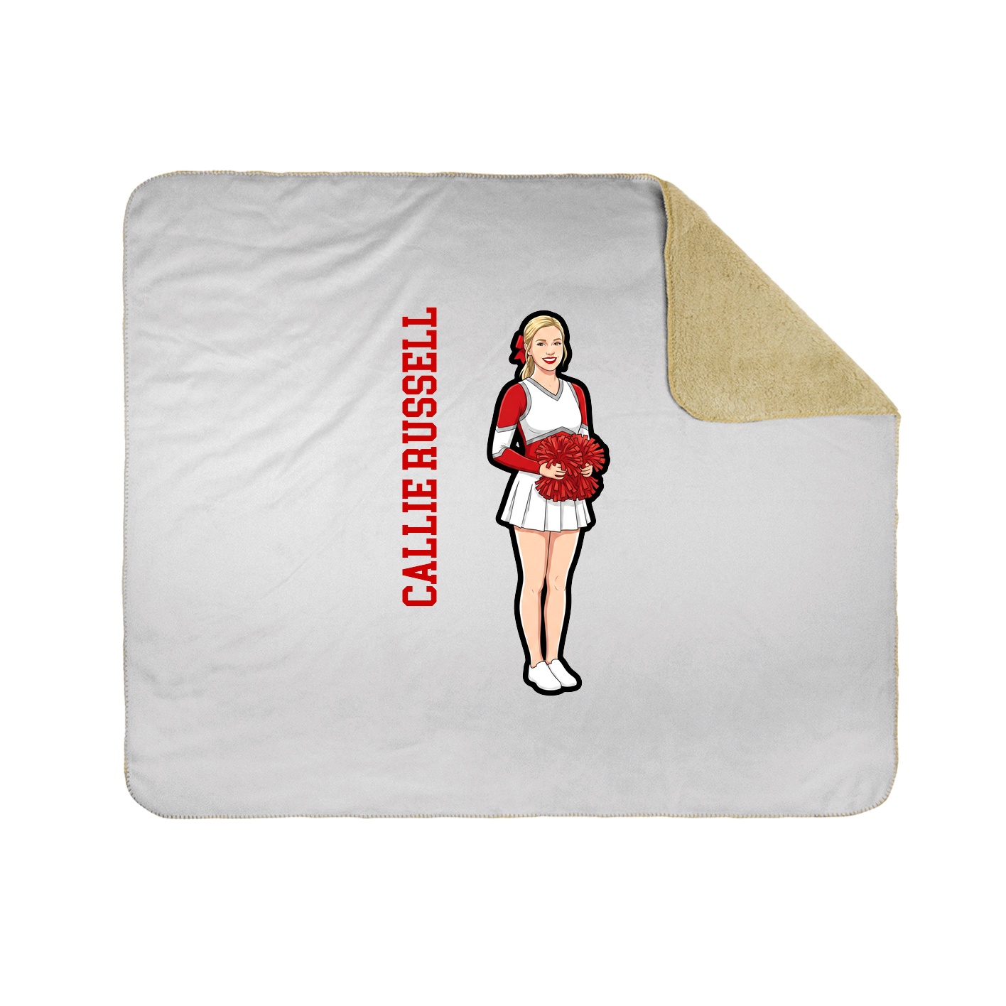 Throw Blanket — Name Vertical in White