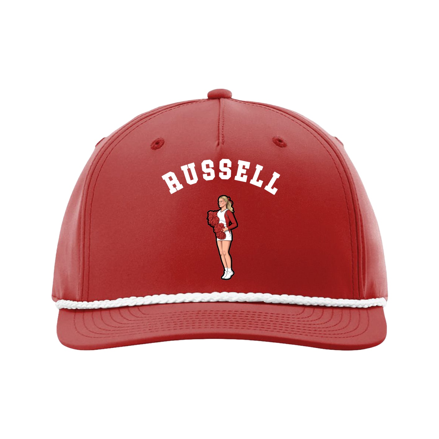 Five-Panel Classic Rope Cap — Shirsey Arch in Red