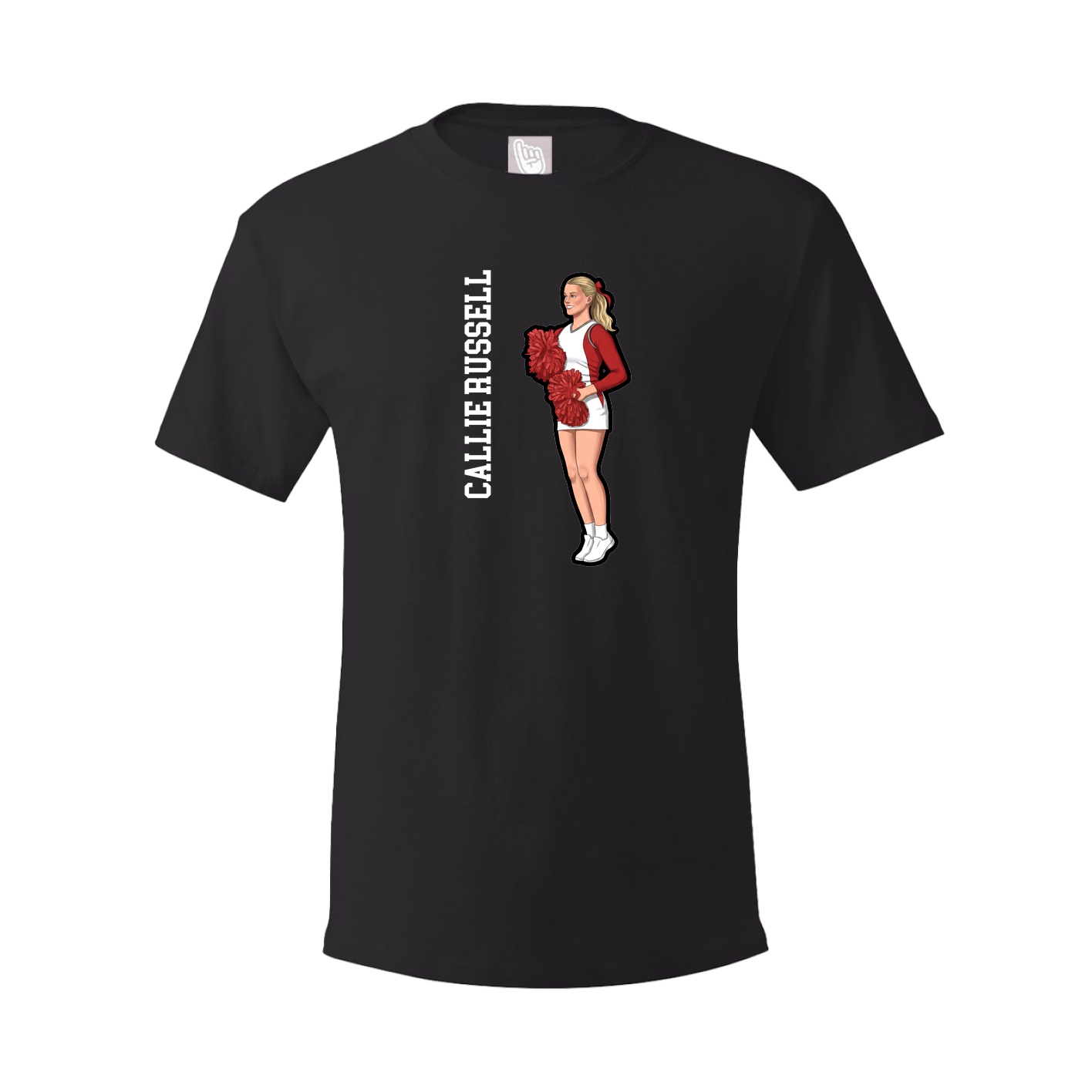 Youth Tee — Name Vertical in Black