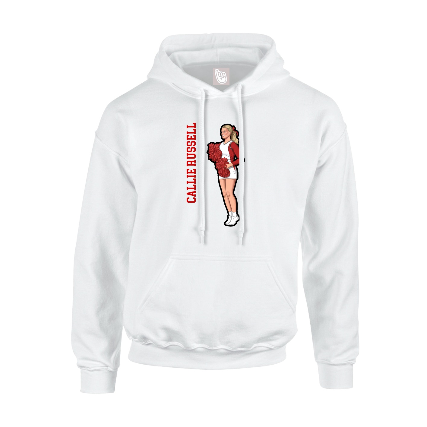 Youth Hoodie — Name Vertical in White