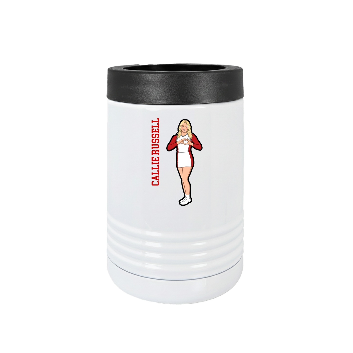 Beverage Holder — Name Vertical in White