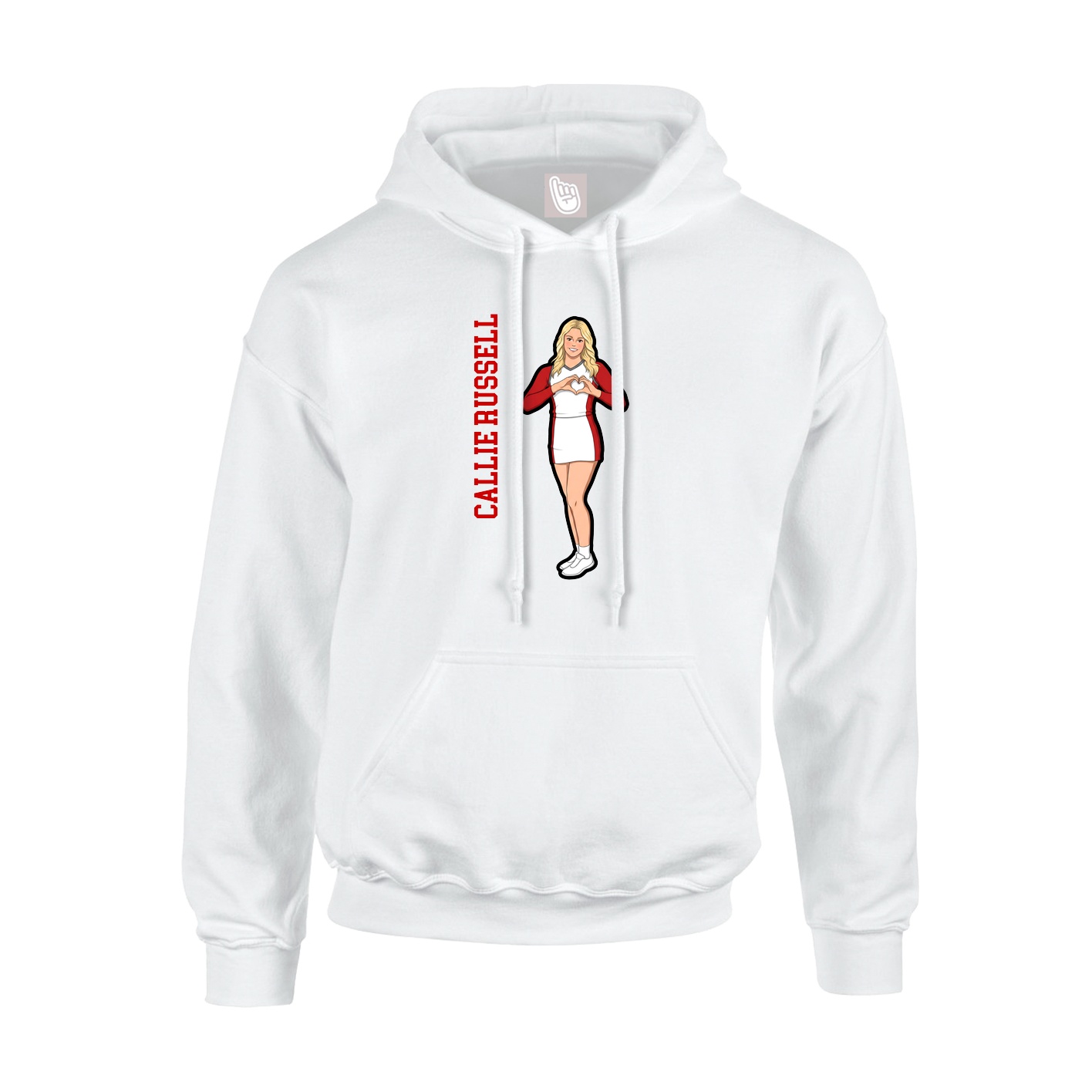 Hoodie — Name Vertical in White