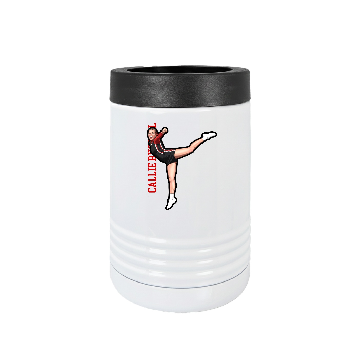 Beverage Holder — Name Vertical in White