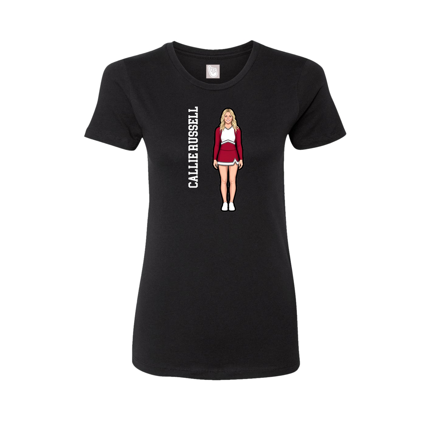 Womens Tee — Name Vertical in Black
