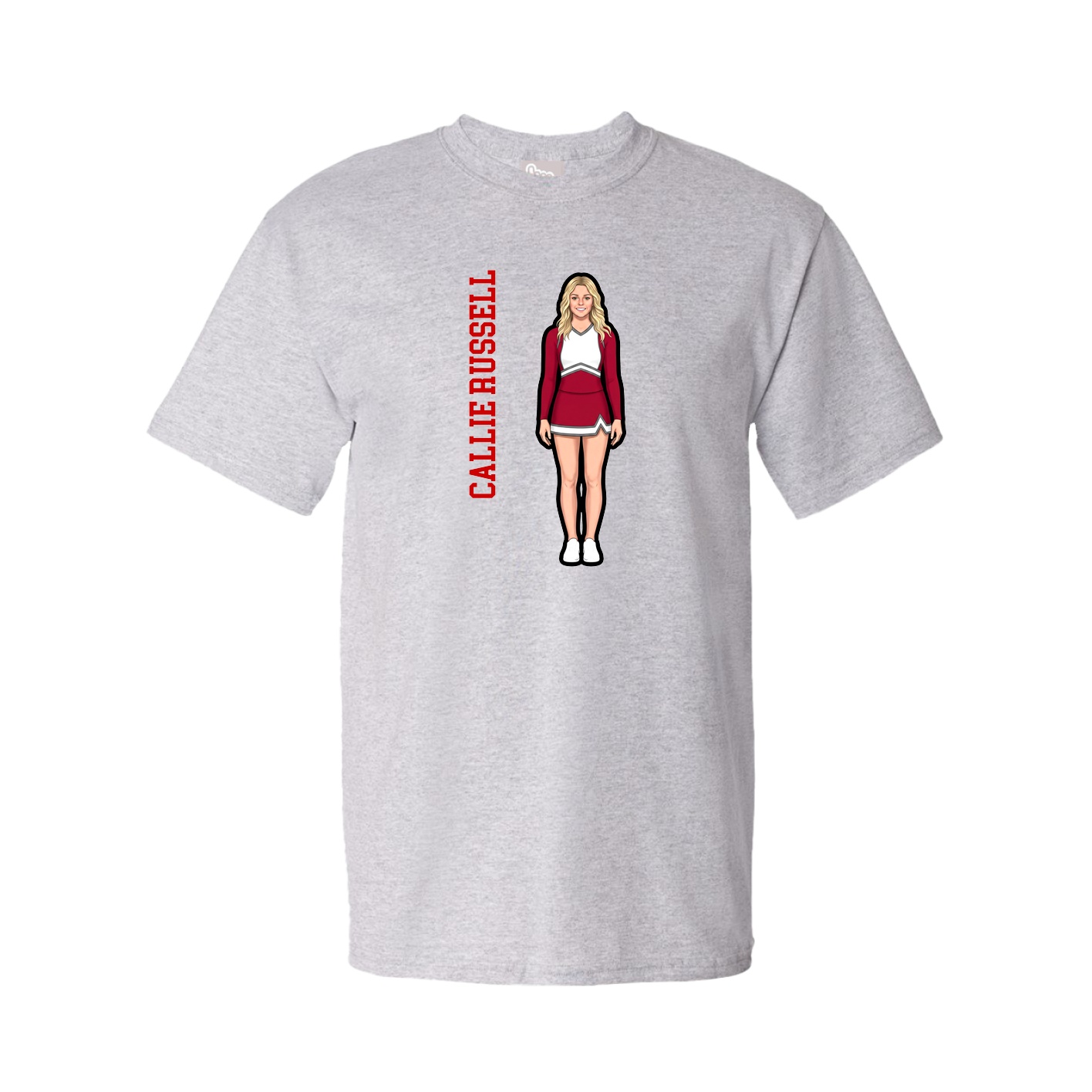 Youth Tee — Name Vertical in Grey