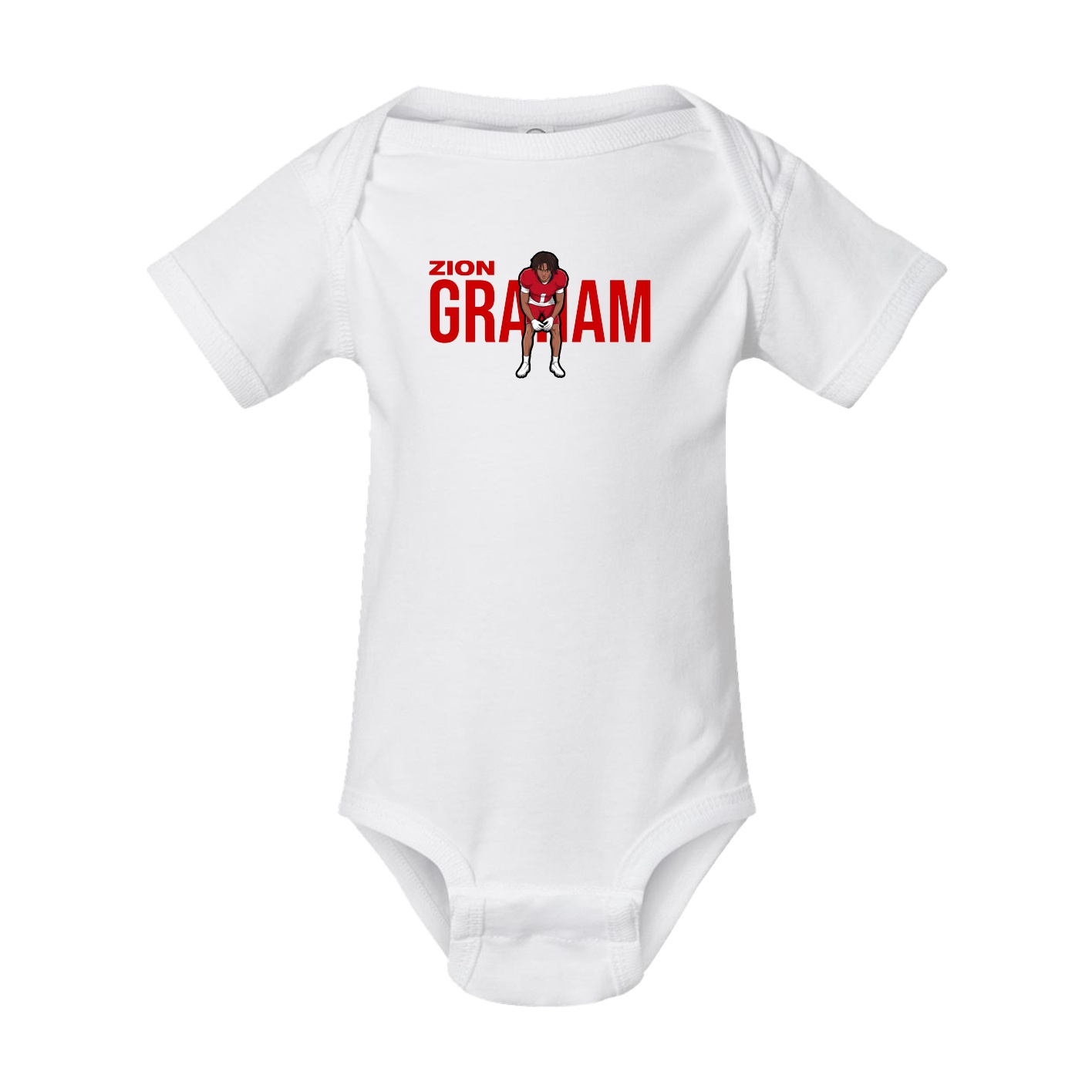 Baby Onesie — Player Name in White
