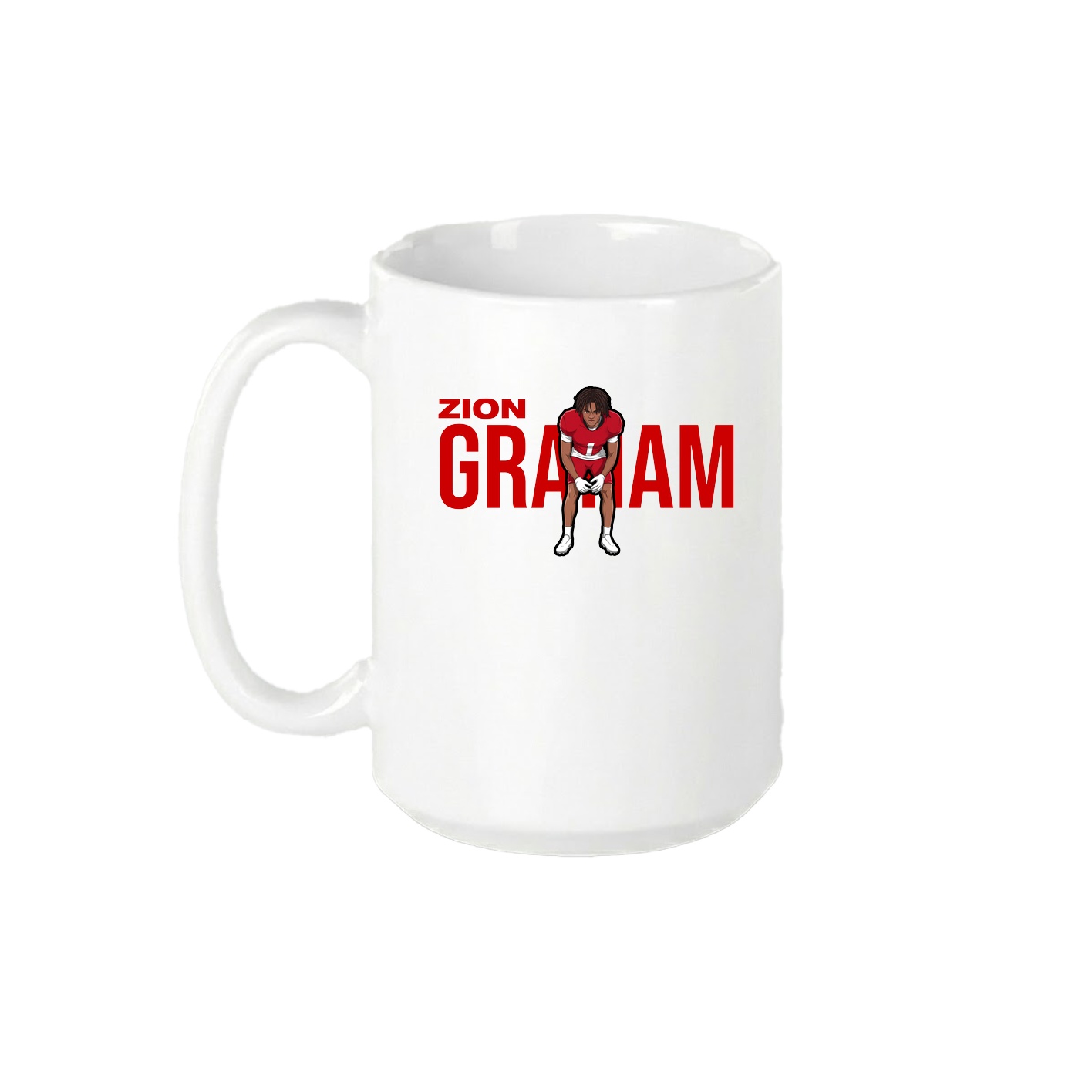 15oz Coffee Mug — Player Name in White