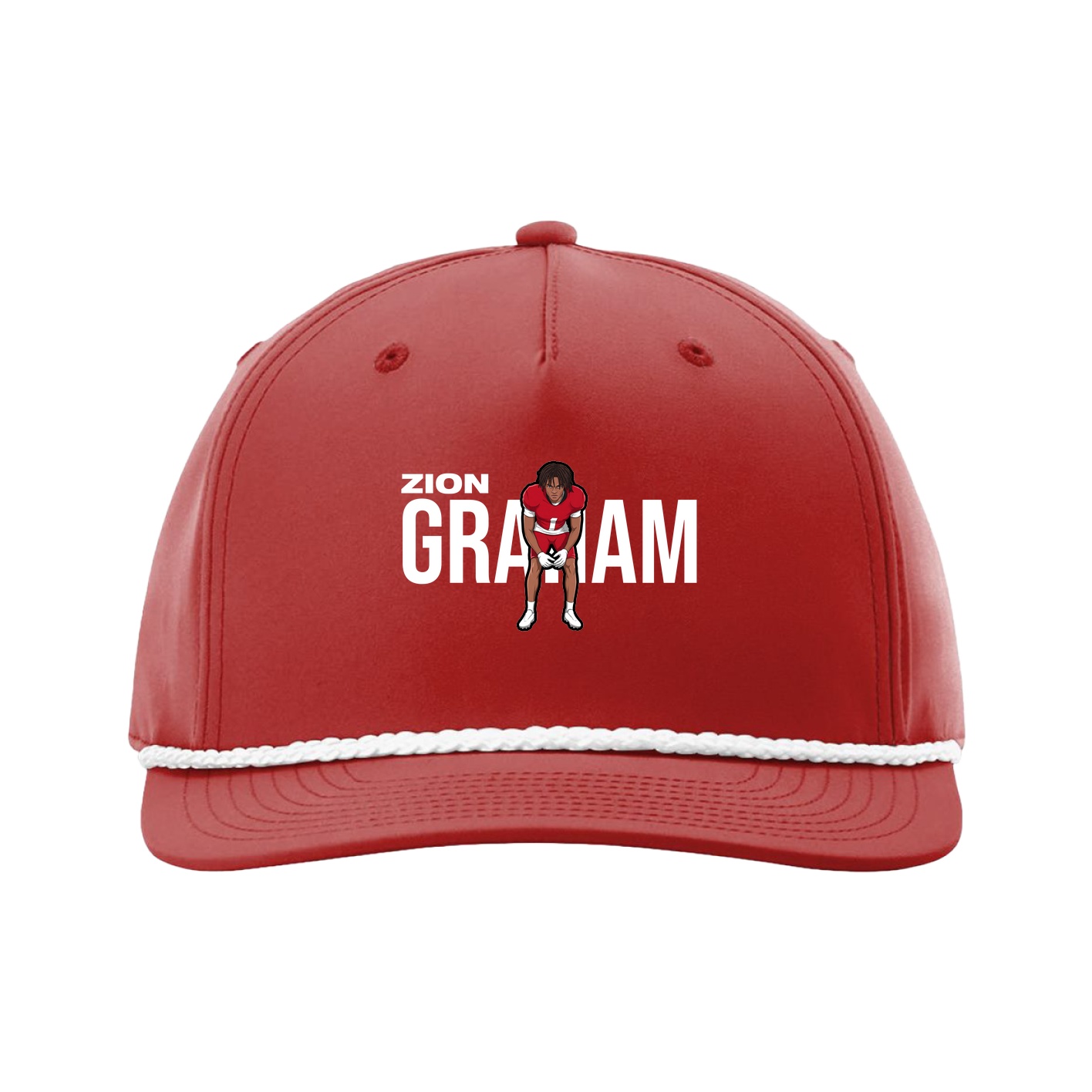 Five-Panel Classic Rope Cap — Player Name in Red