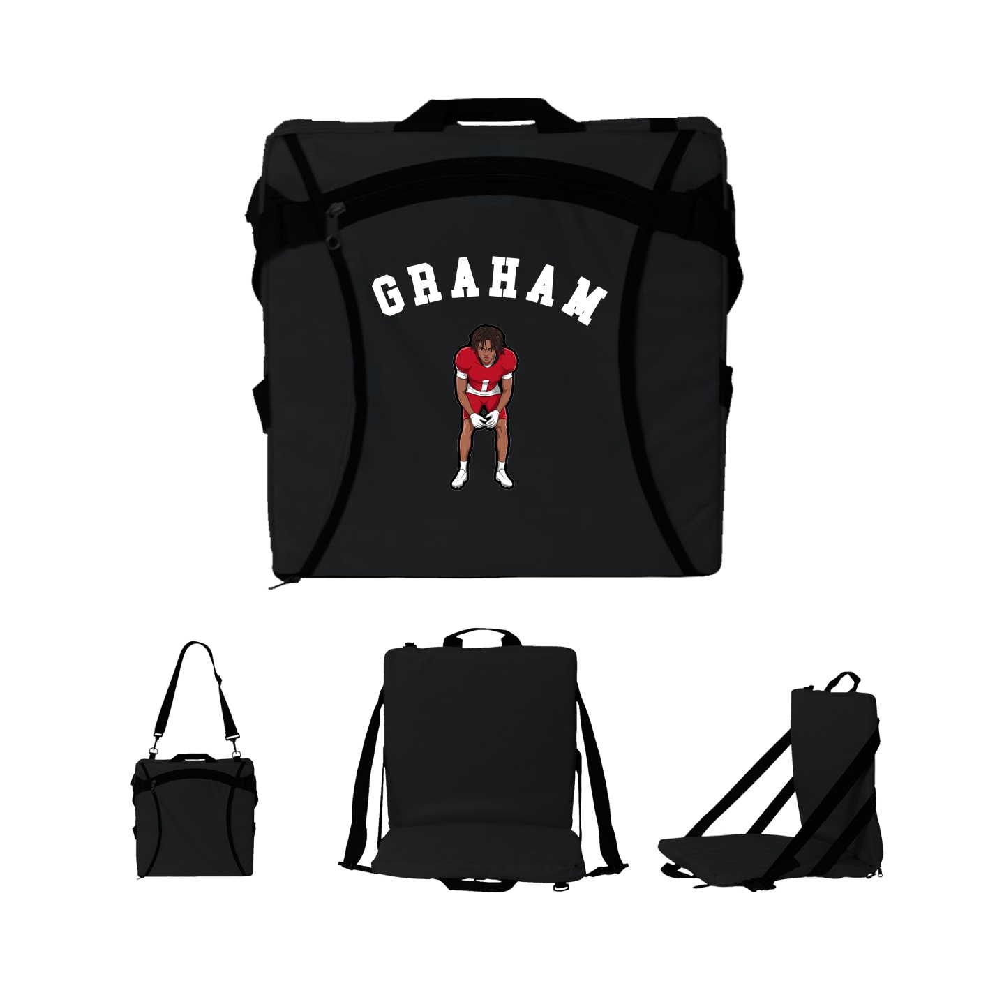 Folding Stadium Seat — Shirsey Arch in Black